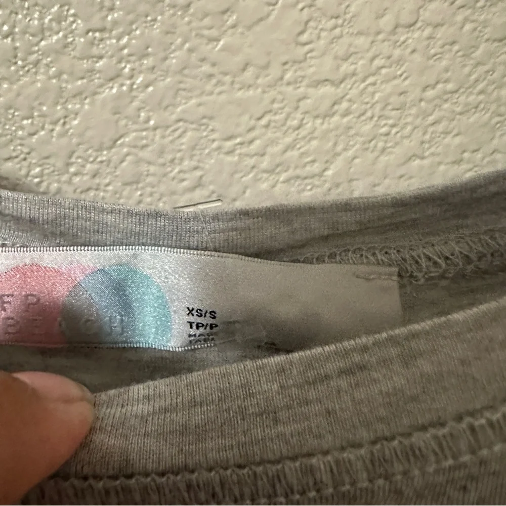 Free‎ People FP Beach Milky Way Top Grey Sz XS Slit Sides